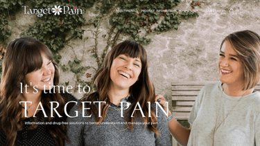 Screenshot of Target Pain webiste homepage.
