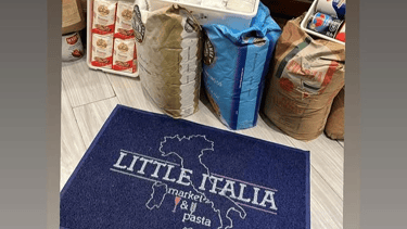Felpudo con logo personalizado little italia