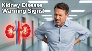 किडनी रोग के लक्षण और सावधानियाँ दिखाता स्वास्थ्य संबंधी थंबनेल