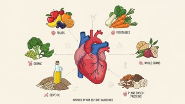 AHA's 10 dietary guidelines to avoid heart disease.