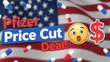 Pfizer और अमेरिकी सरकार के बीच दवाओं की कीमतों में कटौती समझौते पर न्यूज़ थंबनेल – अमेरिकी झंडा, दवा
