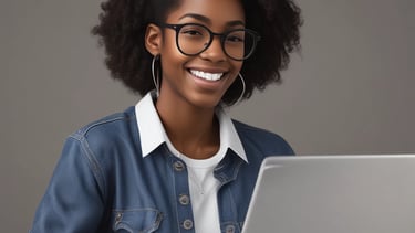 Person working on laptop in a quiet home office