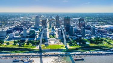 The City of St. Louis, MO and the arch