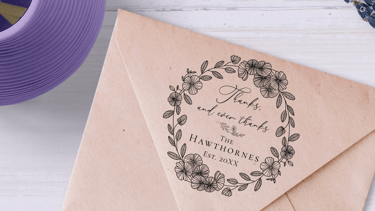 Ever Thanks Personalized Floral Stamp