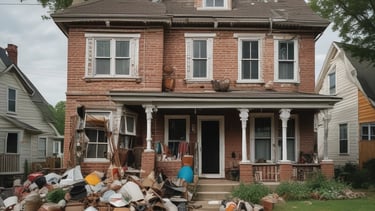 A team efficiently removing junk from a residential property.
