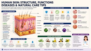 Diagram showing the epidermis, dermis, and hypodermis layers of human skin