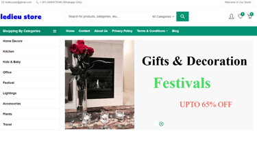 E commerce store website designed and maintained by ledieuweb.in