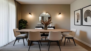 Neutral Color Palette For Simple Dining Room Design