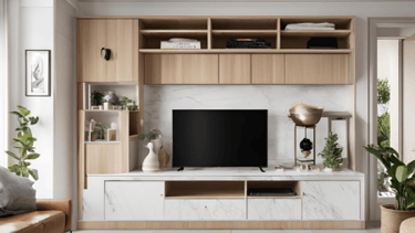 White Marble Tv Unit