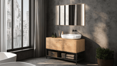 Black and Grey Bathroom Wall
