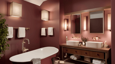 Wine Color Bathroom Design