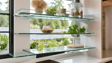 Glass Shelves for Kitchen Windows