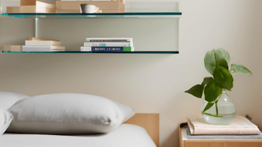Bedside Floating Glass Shelves