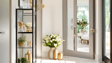 Decorative Glass Entryway Shelves