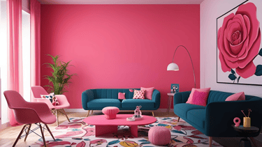 Bold Rose Pink Color Wall