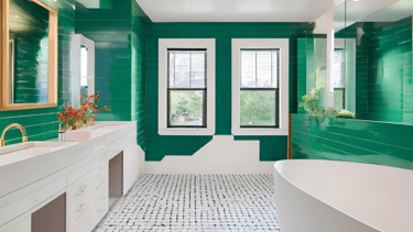 Bathroom Panels With Subway Tiles and Accent Walls