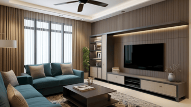 L-Shaped TV Unit Design For a Small Living Room