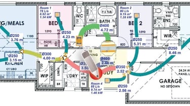 air conditioning duct layout and airflow design plan