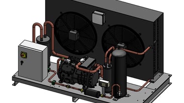 commercial refrigeration condenser unit for low and medium temperature systems