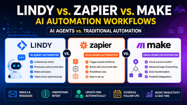AI Automation Workflows Compared: Lindy, Zapier, and Make Breakdown