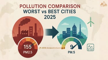 the world's most polluted urban centers and cities achieving exceptional air quality standards