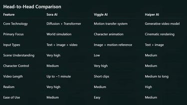 Sora AI, Viggle AI, or Haiper AI