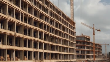 A completed building showcasing modern architecture.