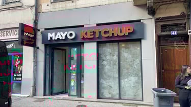 Changement de logo sur drapeau lumineux existant NAAN GRILL Lyon - AVOSPUB