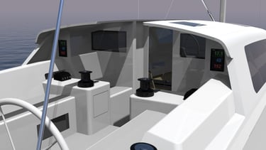M44 Transat sail yacht design cockpit exterior