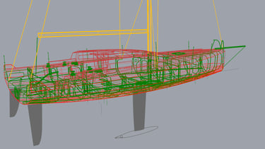 wireframe of a yacht design