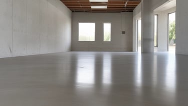 A showroom displaying various wooden flooring samples mounted on walls. A person is observing the samples on the right side, wearing casual attire. The samples are labeled with prices and descriptions. The room is well-lit with a modern design and uses neutral tones.