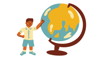 boy and globe