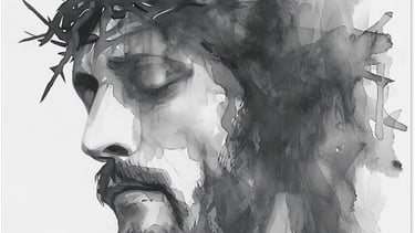 a man with a crown of thorns on his head