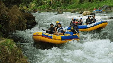 Menyusuri jeram Sungai Elo Magelang dalam pengalaman rafting yang aman dan menyenangkan.