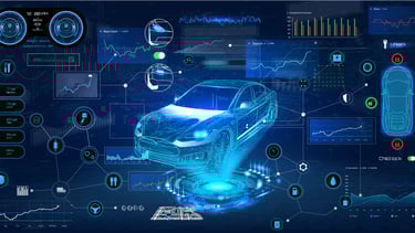 a car with a futuristic interface of a futuristic interface