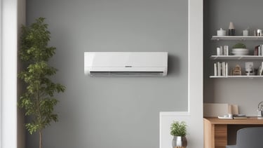 A technician installing an air conditioning unit.