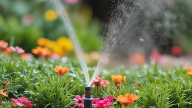 Close-up of hands installing irrigation system in soil