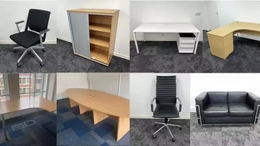 a series of photos of a desk with a chair and a chair