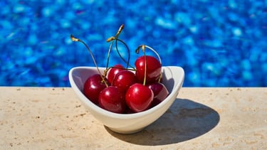     Cherries – Eat as they are, or simmer into a compote with cinnamon and a squeeze of lemon. 