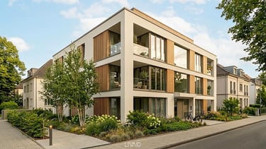 Ein LIVAID-Mehrfamilienhaus überzeugt durch klare Linien und nachhaltige Materialität