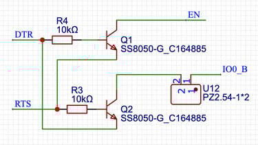 Schematic for the ESP32 programming enable circuit