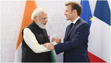 French President Emmanuel Macron and PM Modi