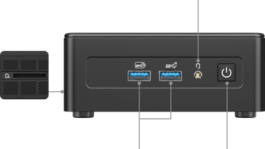 Geekom IT 15 Ulta 9 285H - Front Connectivity