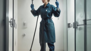 A bright, modern living room freshly cleaned with aqua accents.