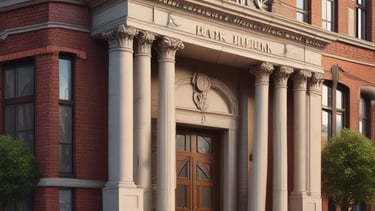 A professional consultant assisting a client with banking documents in a modern office.