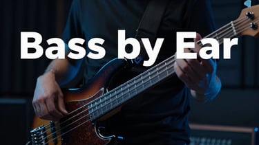 Man playing Fender Precision bass during Bass by Ear lesson