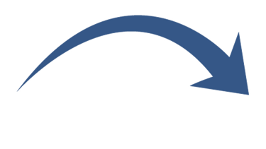 a blue arrow pointing up to the left side of a blue arrow