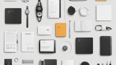 User interacting with a sleek, minimalistic app design