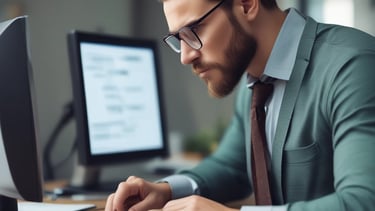 A friendly accountant reviewing financial documents with a client in a cozy office