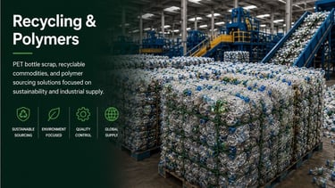 PET bottle scrap and recyclable polymer supply